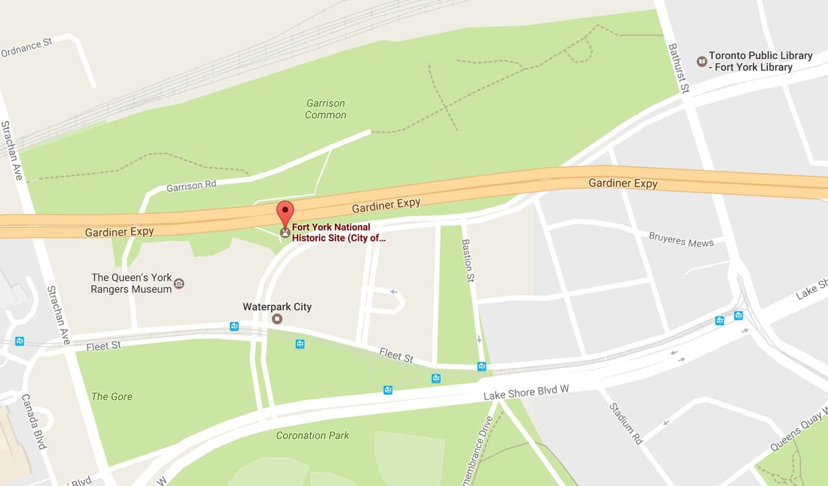 Bản đồ của Fort York khu phố Toronto