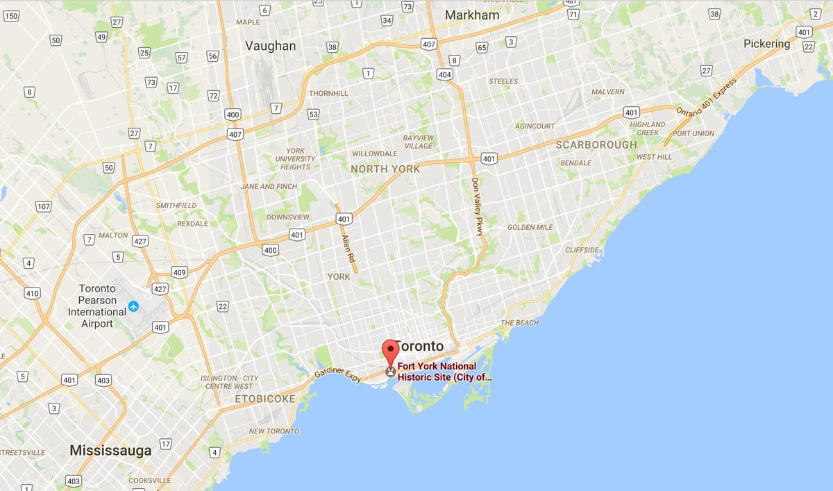 Bản đồ của Fort York quận Toronto