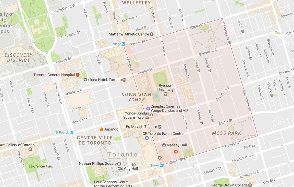 Bản đồ của Garden District thành Phố Toronto