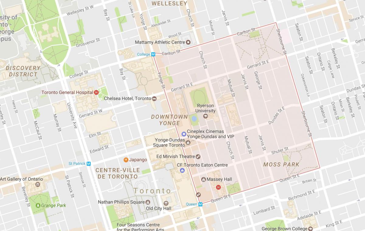 Bản đồ của Garden District thành Phố Toronto