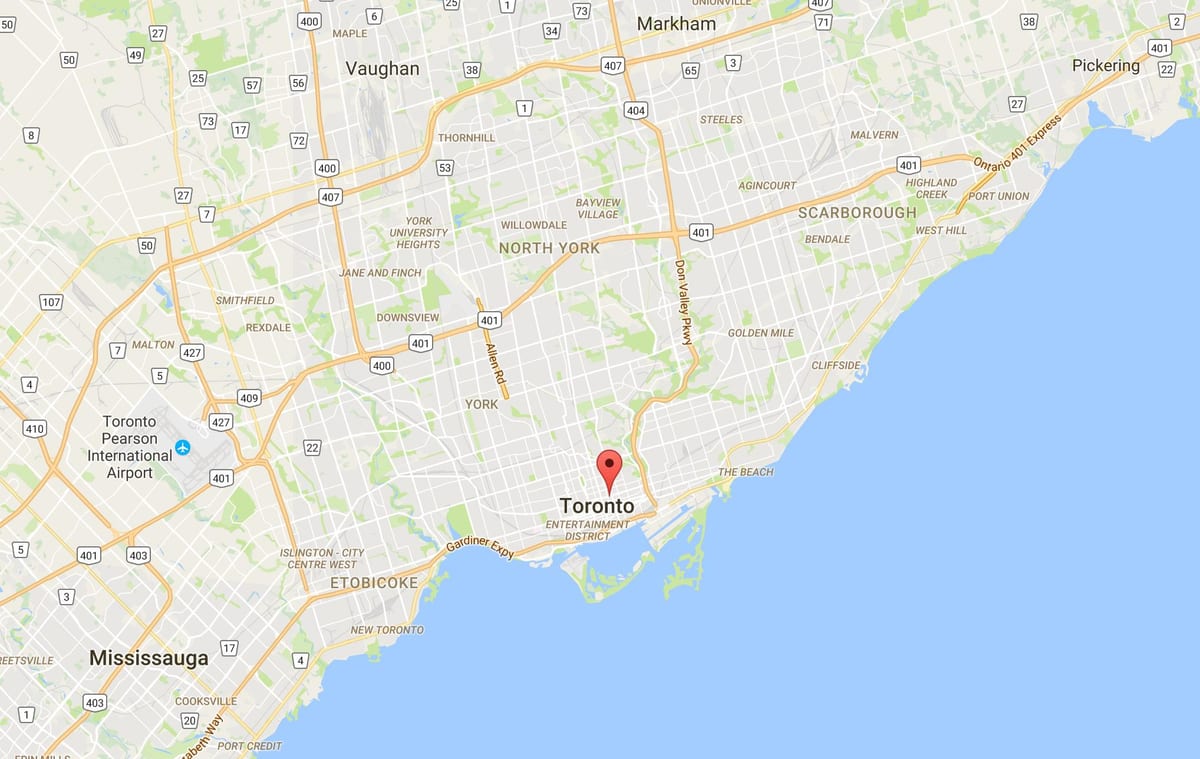 Bản đồ của Garden District Toronto