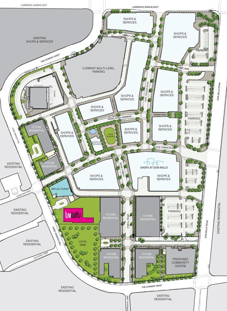 Bản đồ của GIĂNG Cửa hàng ở Don Mills Toronto
