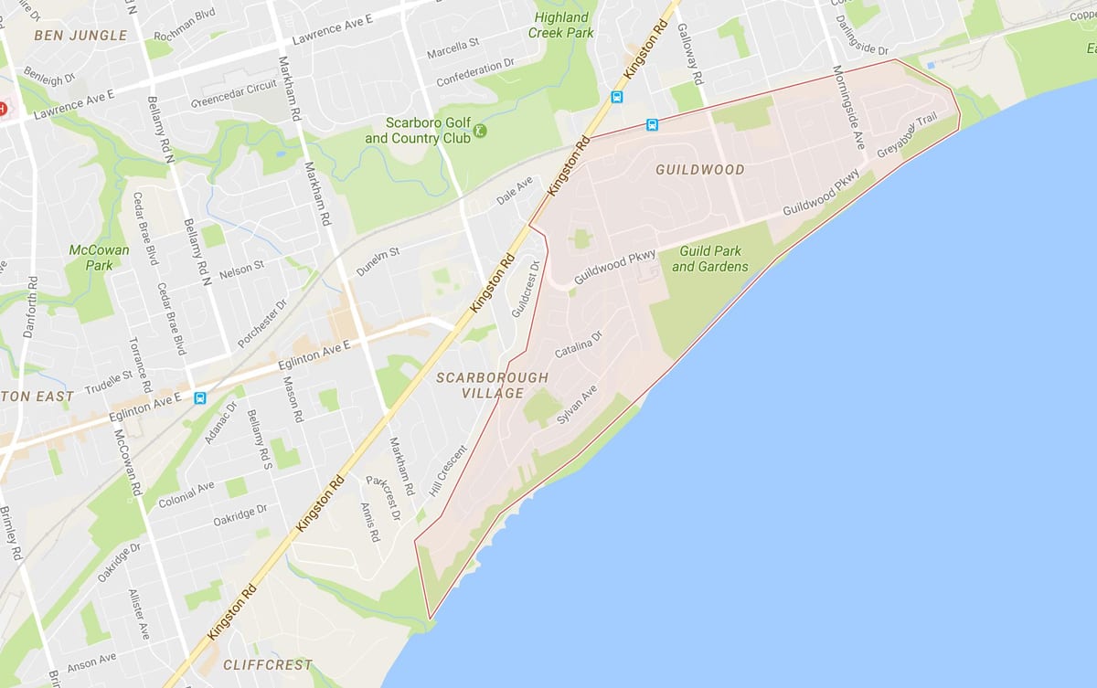 Bản đồ của Guildwood khu phố Toronto