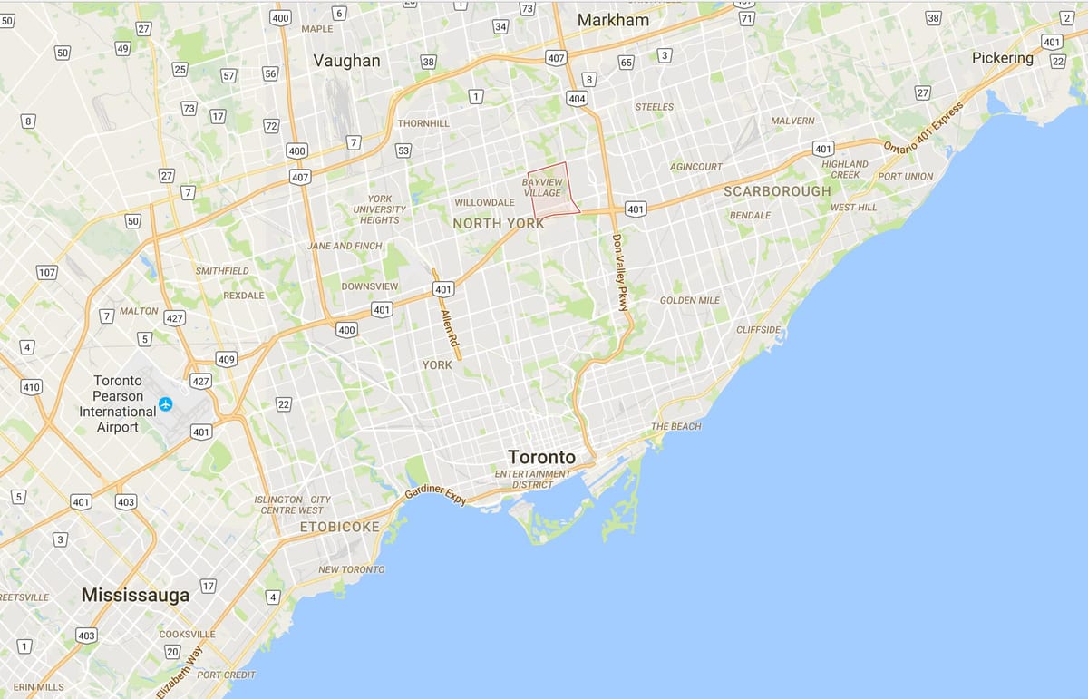 Bản đồ của Hamlet Làng quận Toronto