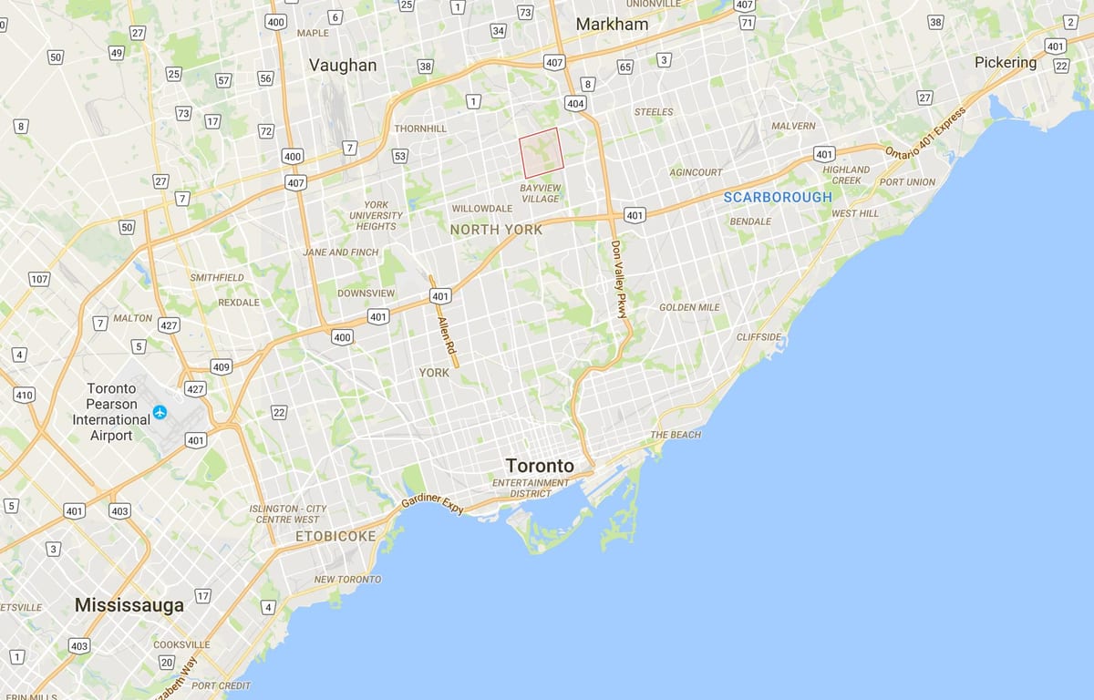 Bản đồ của Hamlet Rừng – Đeo quận Toronto