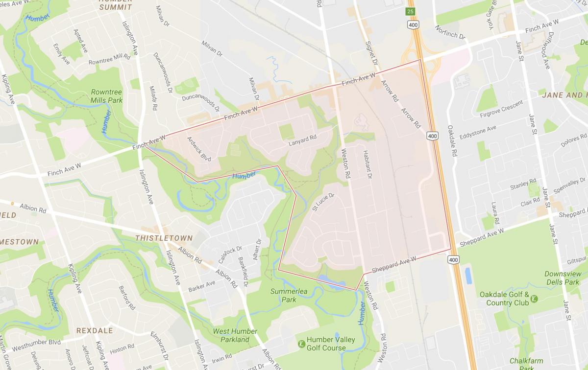 Bản đồ của Humbermede khu phố Toronto