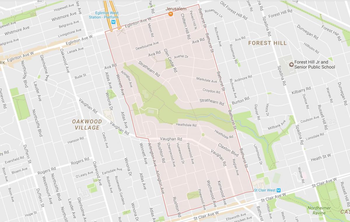Bản đồ của Humewood–Cedarvale khu phố Toronto