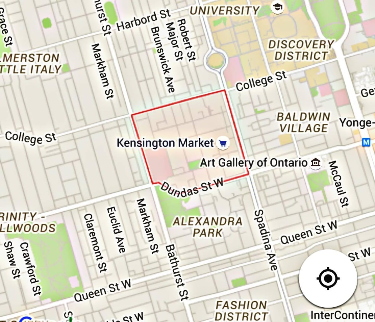 Bản đồ của Kensington thị Trường