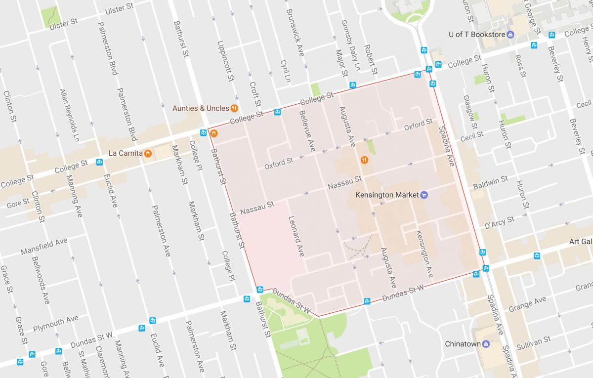 Bản đồ của Kensington Trường khu phố Toronto