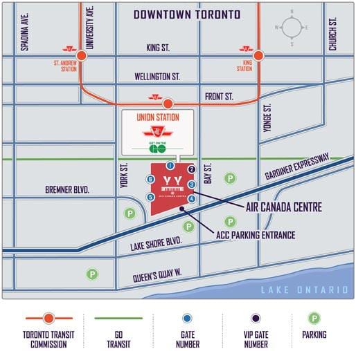 Bản đồ của không Khí Canada trung Tâm xe - THON