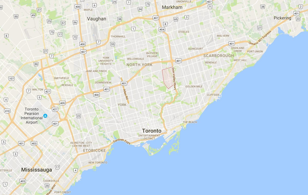 Bản đồ của Don Mills quận Toronto