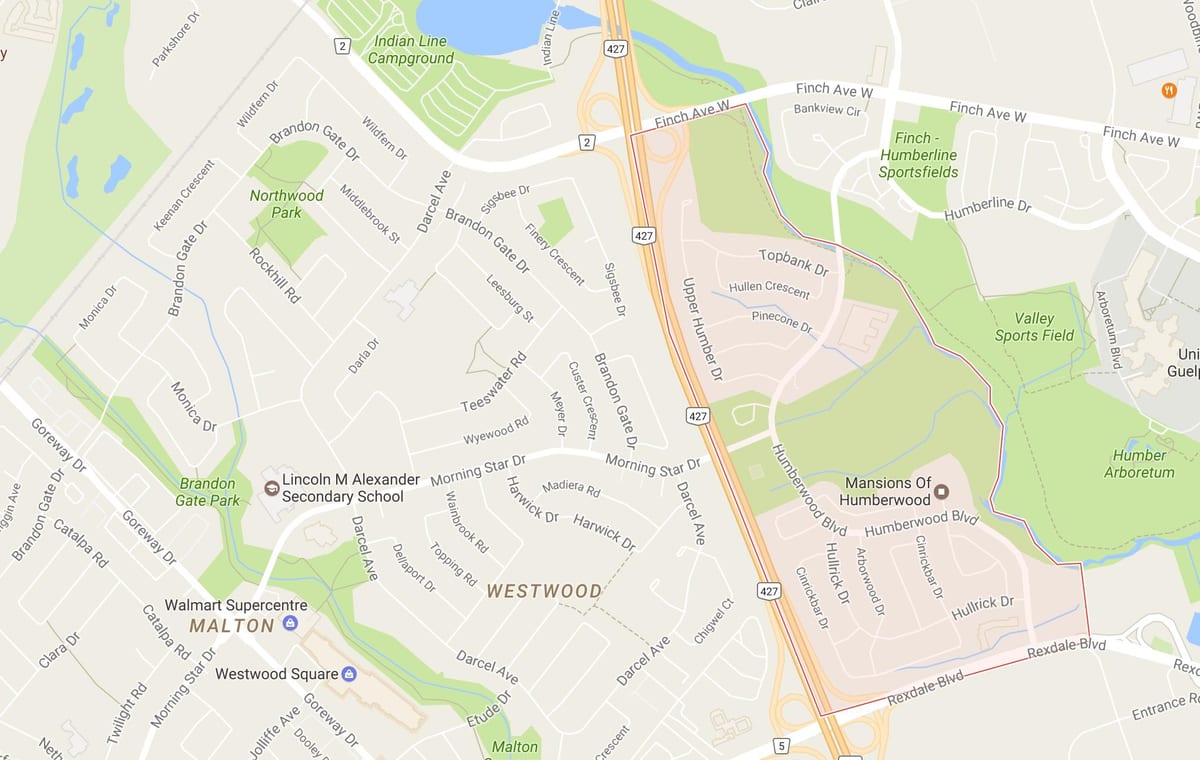 Bản đồ của Khu phố khu phố Toronto