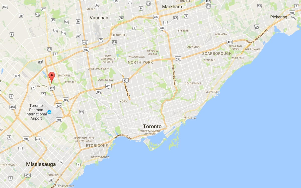 Bản đồ của Khu phố quận Toronto