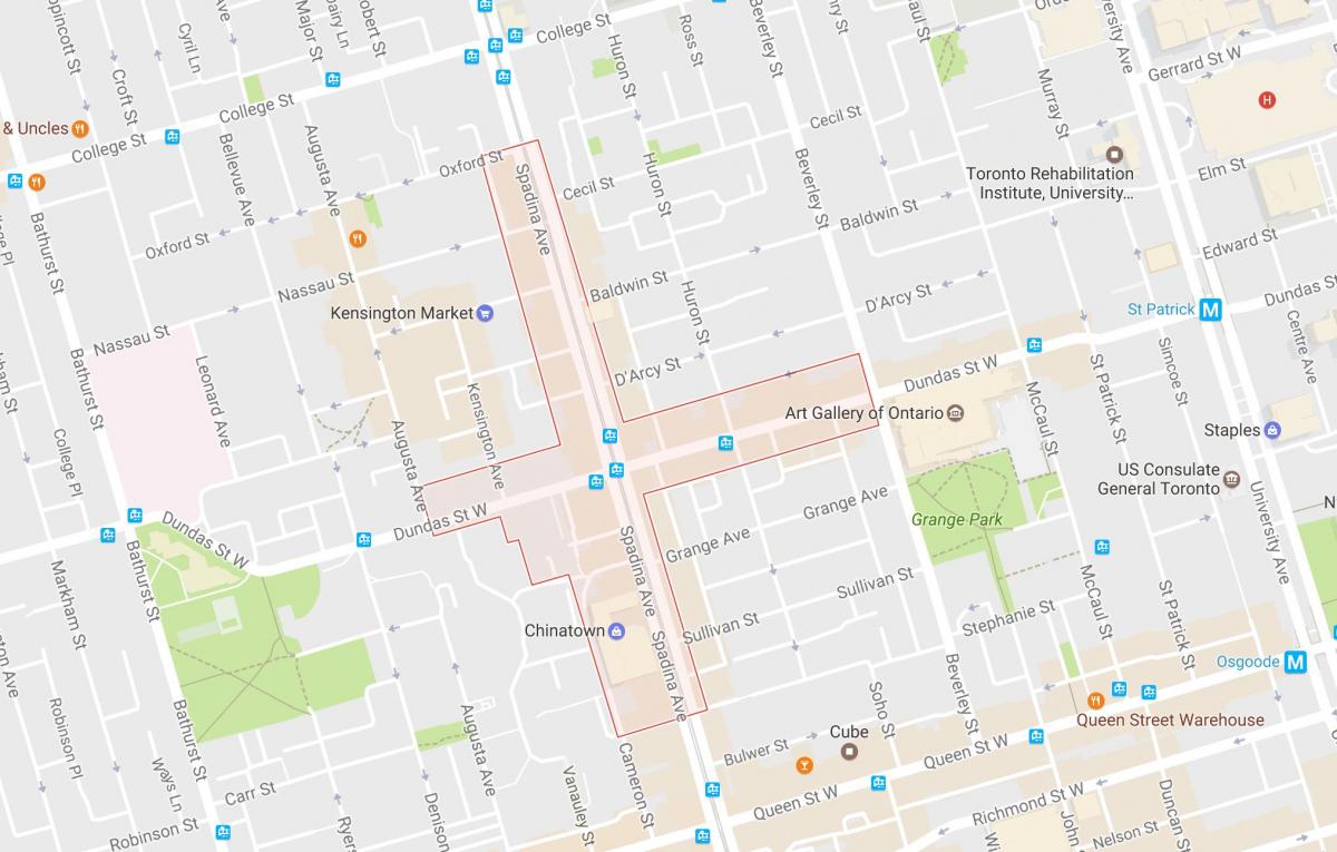 Bản đồ của khu phố tàu khu phố Toronto