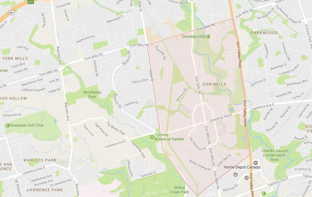 Bản đồ của Don Mills khu phố Toronto