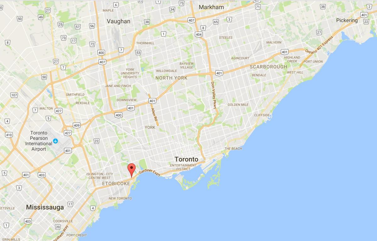 Bản đồ của không sẵn Queensway quận Toronto