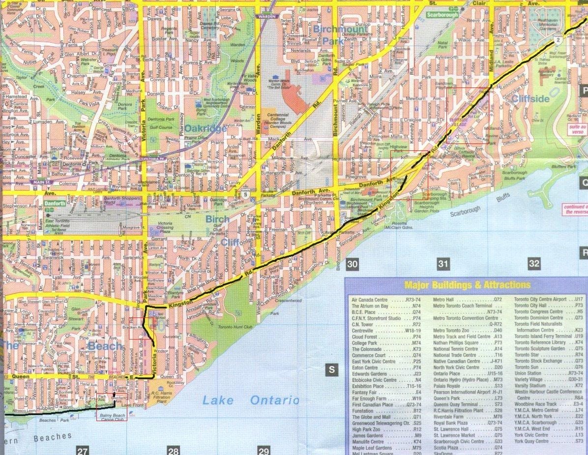 Bản đồ của Kingston đường Ontarion