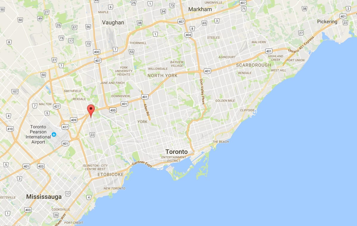 Bản đồ của Kingsview Làng quận Toronto