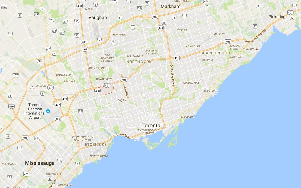 Bản đồ của Lá quận Toronto