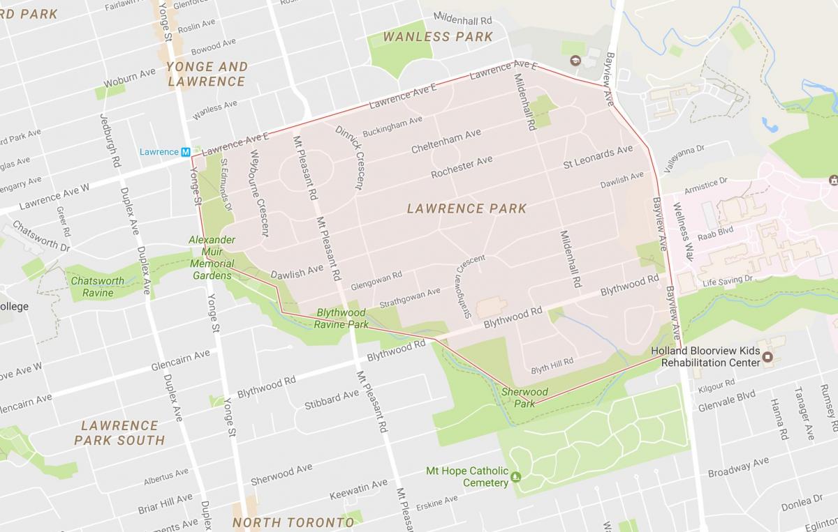 Bản đồ của Lawrence Park khu phố Toronto