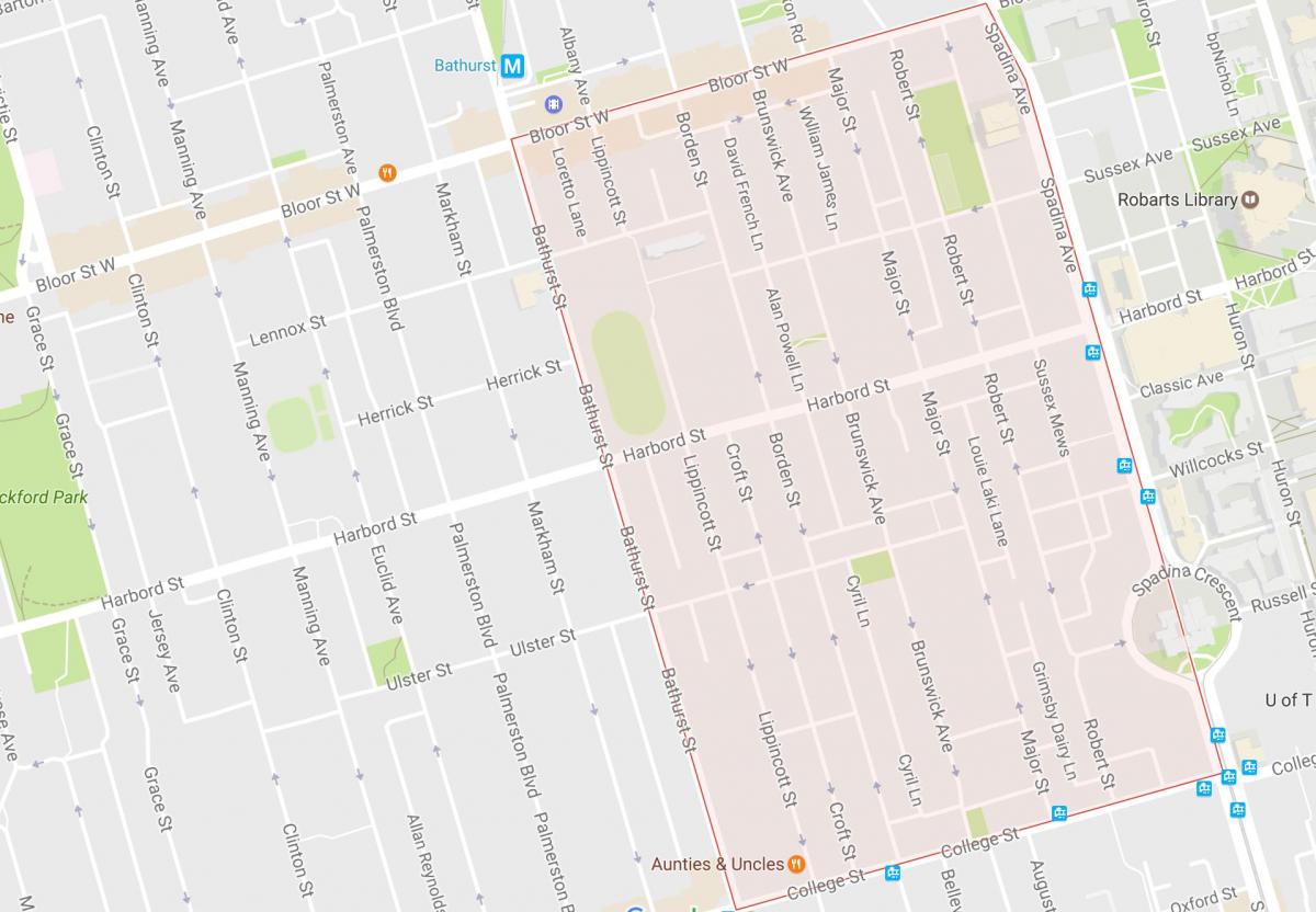 Bản đồ của loma khu phố Toronto
