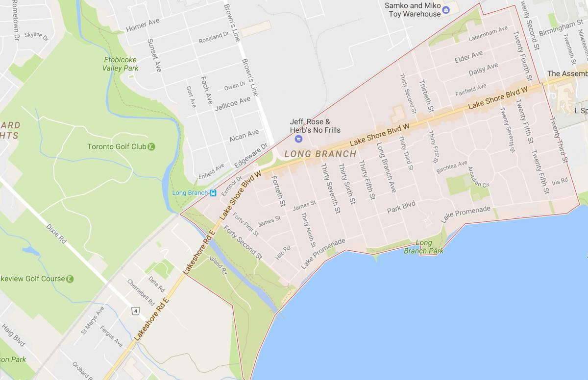 Bản đồ của Lâu chi Nhánh khu phố Toronto
