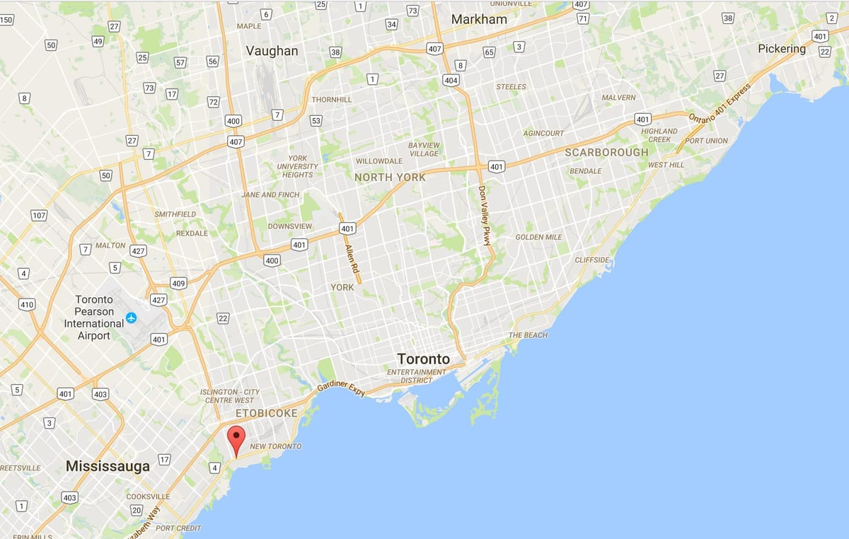 Bản đồ của Lâu chi Nhánh quận Toronto