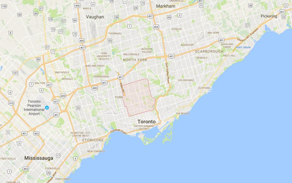 Bản đồ của quận Midtown Toronto