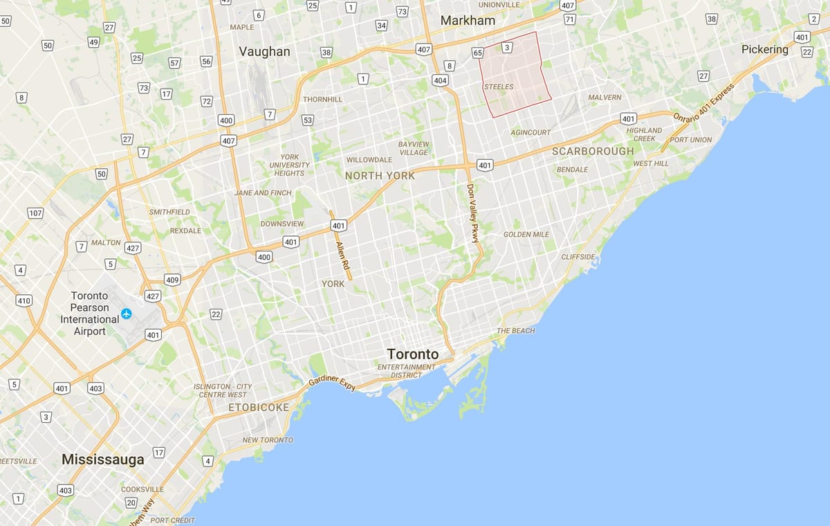 Bản đồ của Milliken quận Toronto