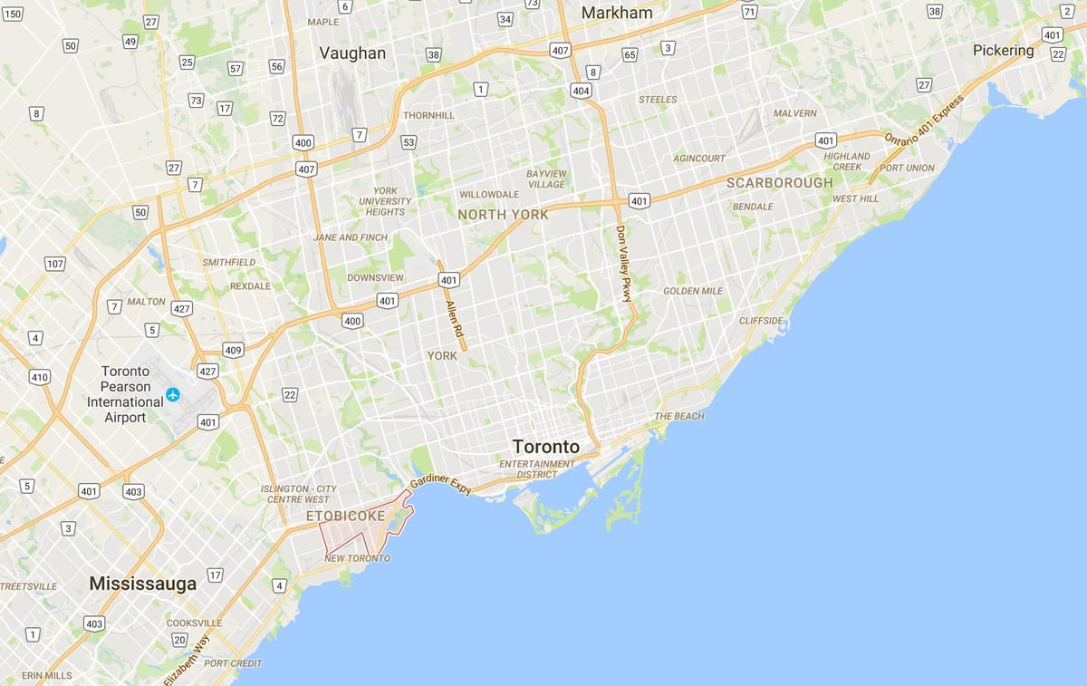 Bản đồ của Mimico quận Toronto