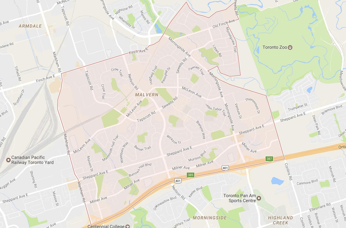 Bản đồ của minh họa khu phố Toronto