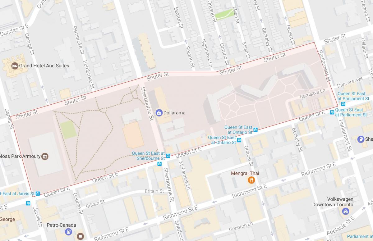 Bản đồ của Rêu Park khu phố Toronto