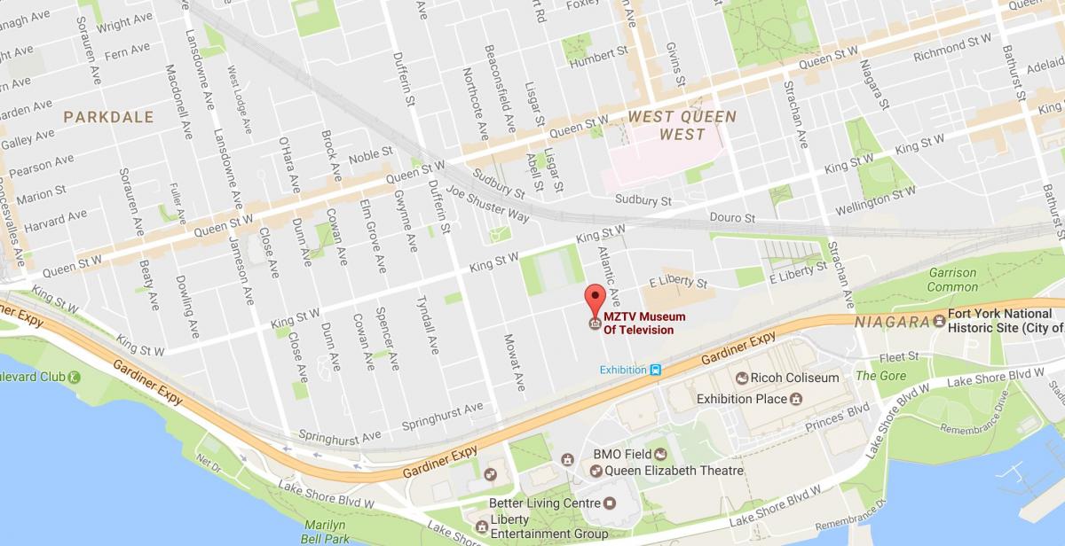 Bản đồ của MZTV bảo tàng của truyền hình Toronto