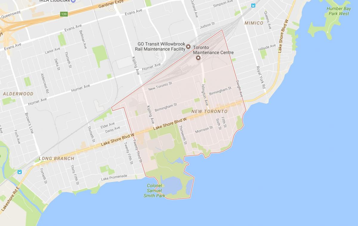 Bản đồ của Mới Toronto khu phố Toronto
