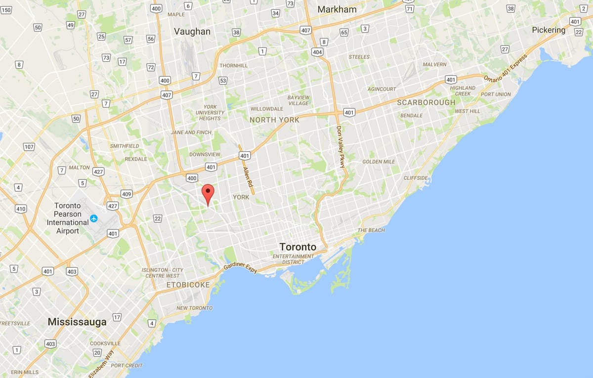 Bản đồ Núi Dennis quận Toronto