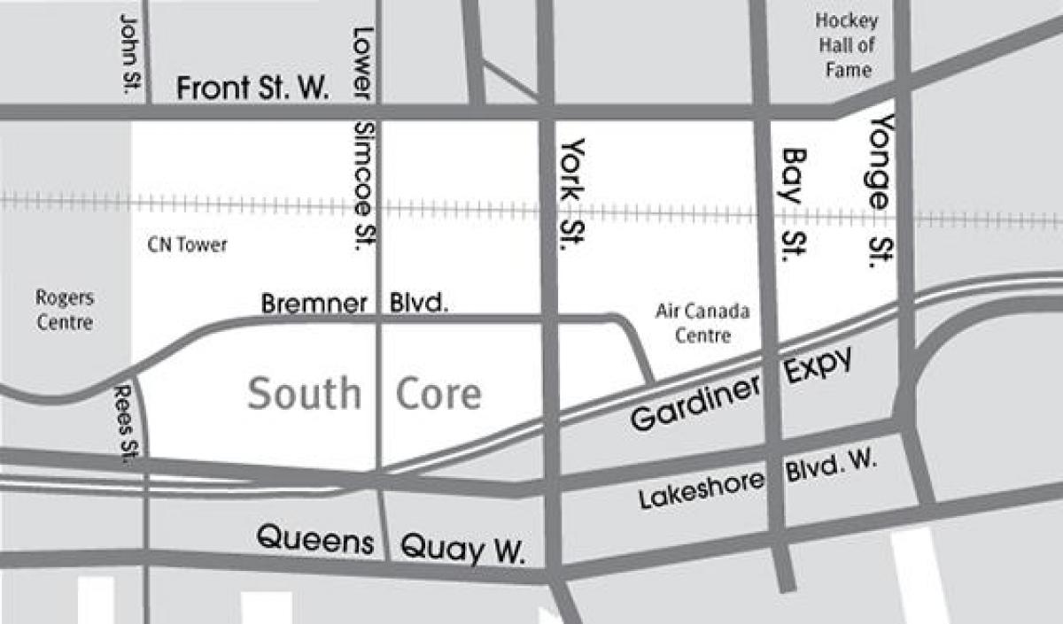 Bản đồ của Nam Lõi Toronto