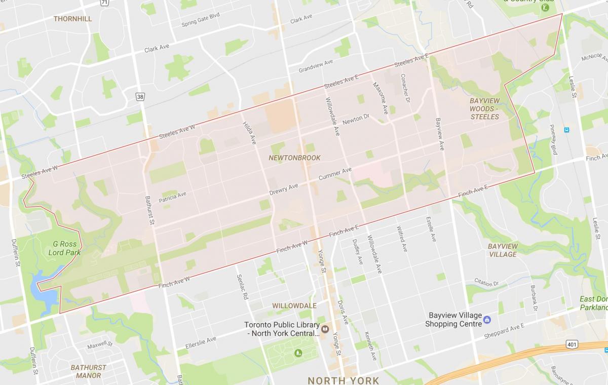 Bản đồ của Newtonbrook khu phố Toronto