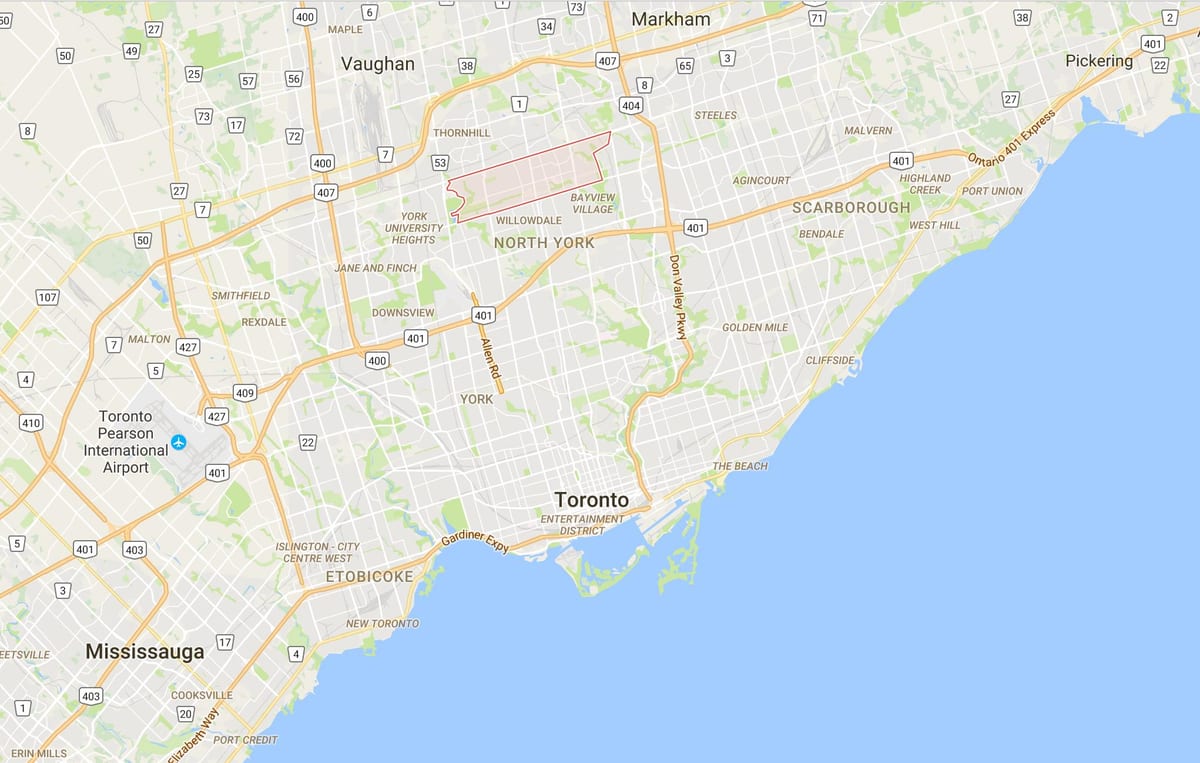 Bản đồ của Newtonbrook quận Toronto