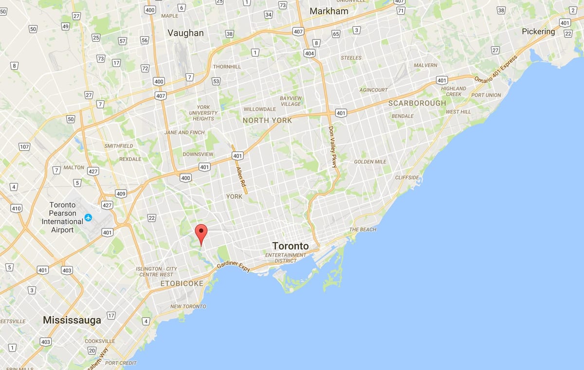 Bản đồ của nhà Máy xay Cũ quận Toronto
