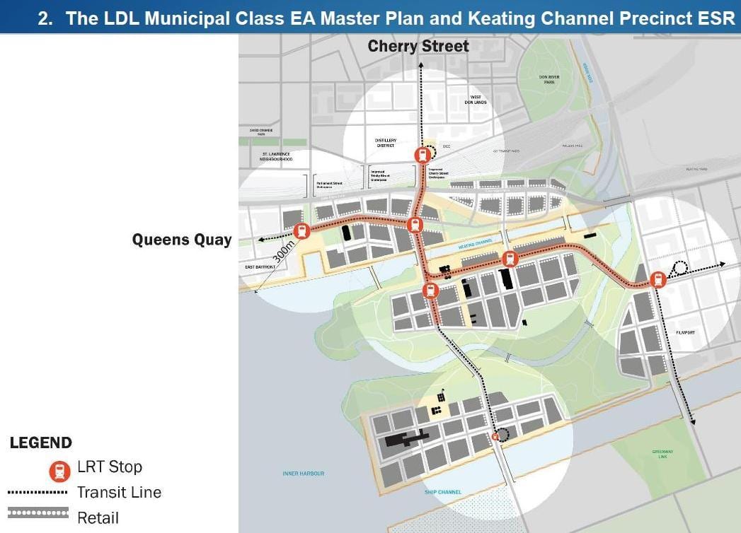 Bản đồ của nhìn thấy phía Đông bờ Sông Đông sát vịnh Toronto
