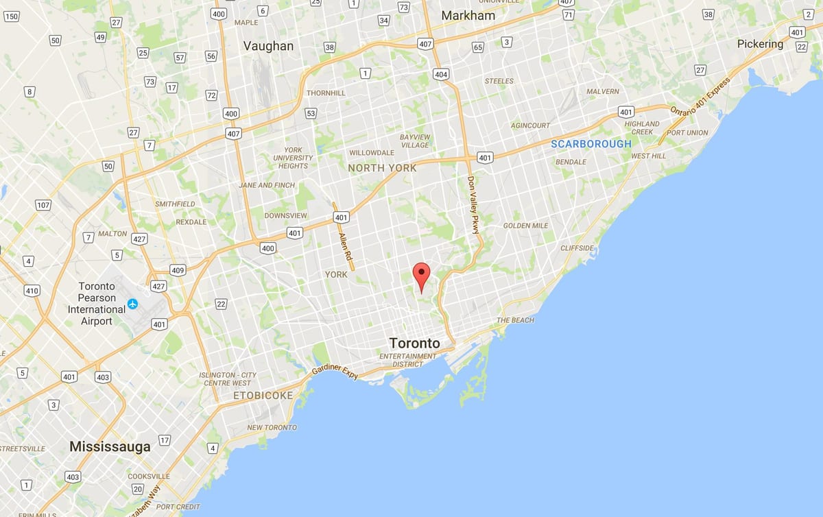 Bản đồ của Nhớ quận Toronto