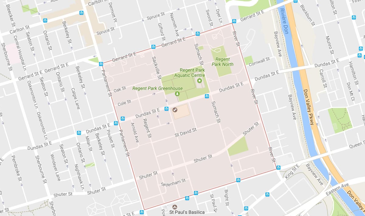 Bản đồ của quan Nhiếp chính Park khu phố Toronto