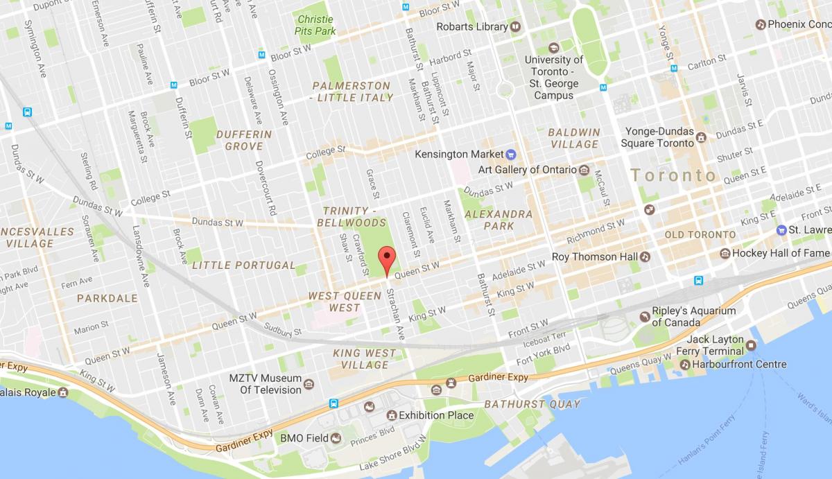 Bản đồ của Đường Hoàng Tây khu phố Toronto