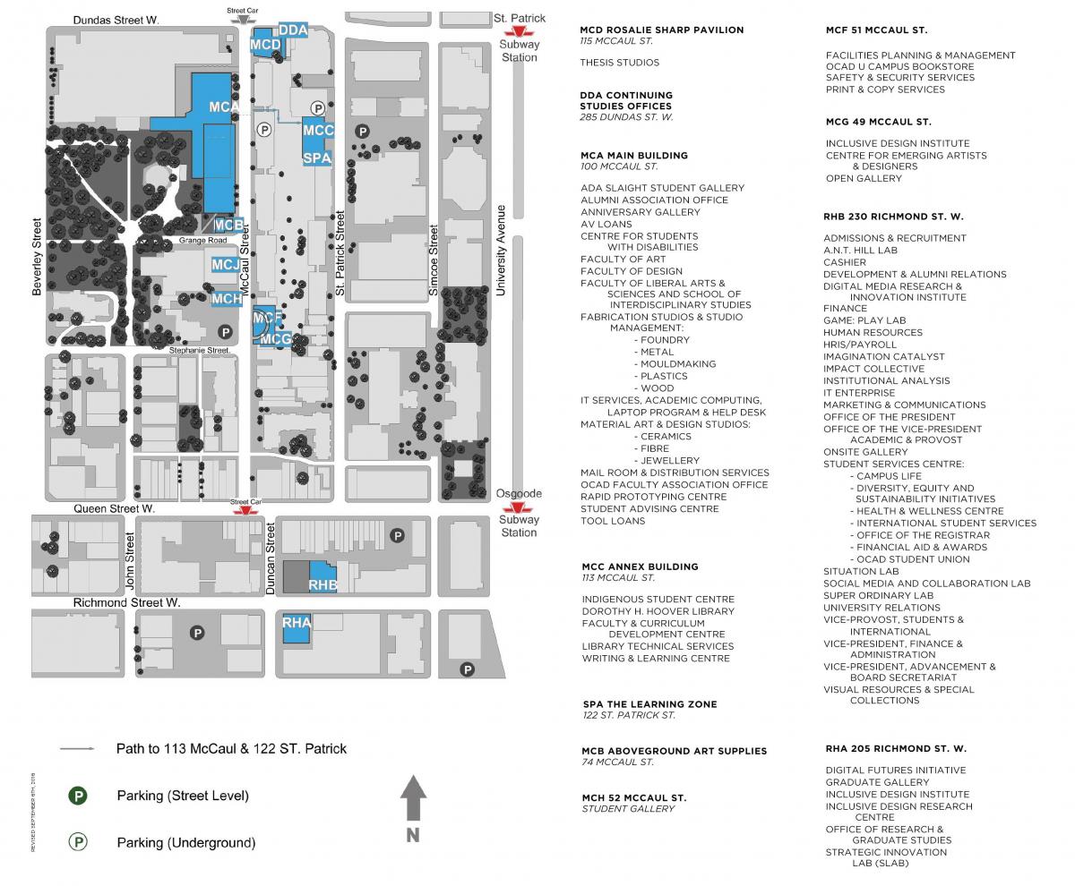 Bản đồ của OCAD Đại học Toronto