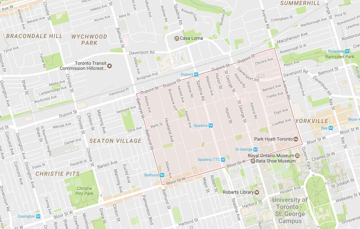 Bản đồ của phụ Lục khu phố Toronto
