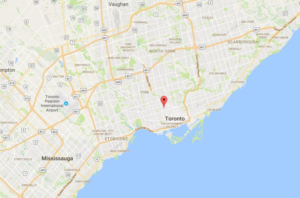 Bản đồ của phụ Lục quận Toronto