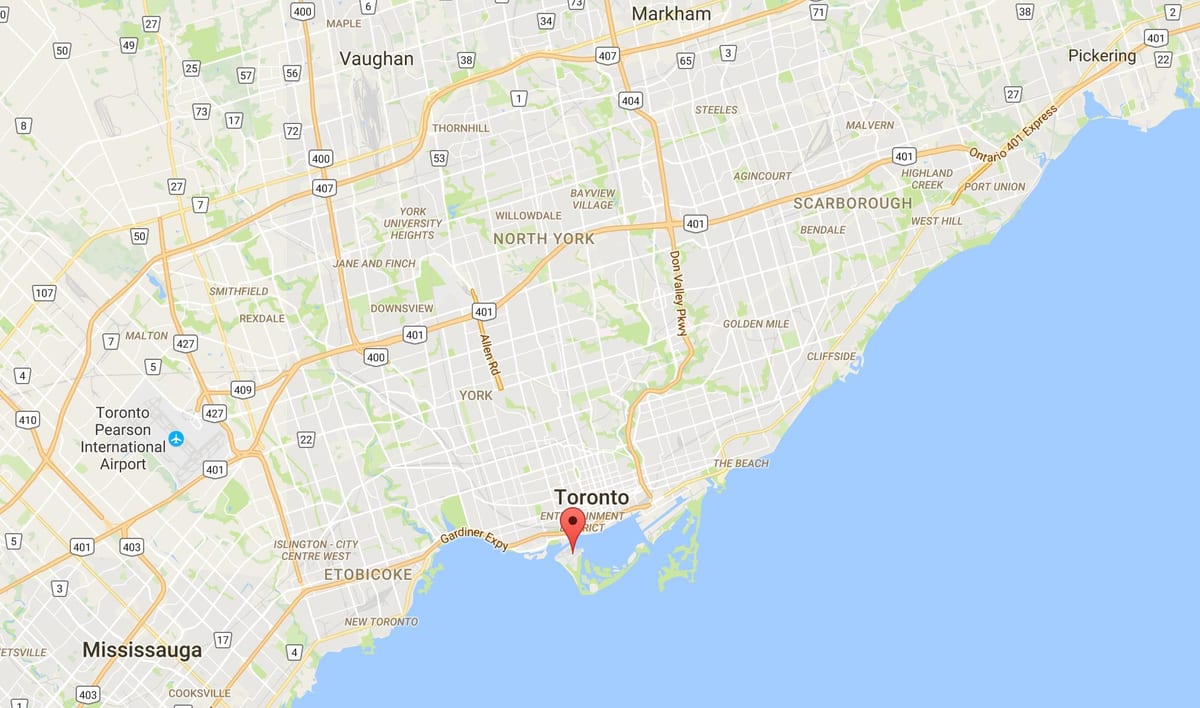 Bản đồ của quận Đảo Toronto quận Toronto