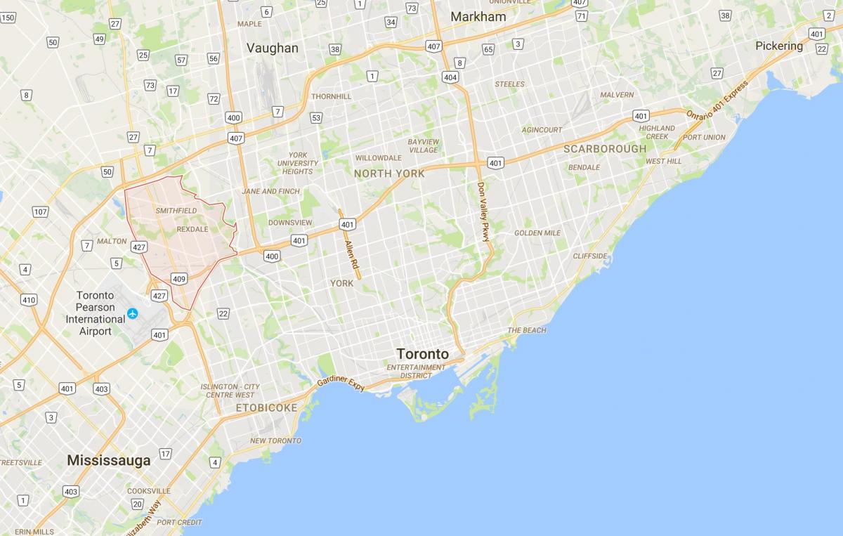 Bản đồ của Rexdale quận Toronto