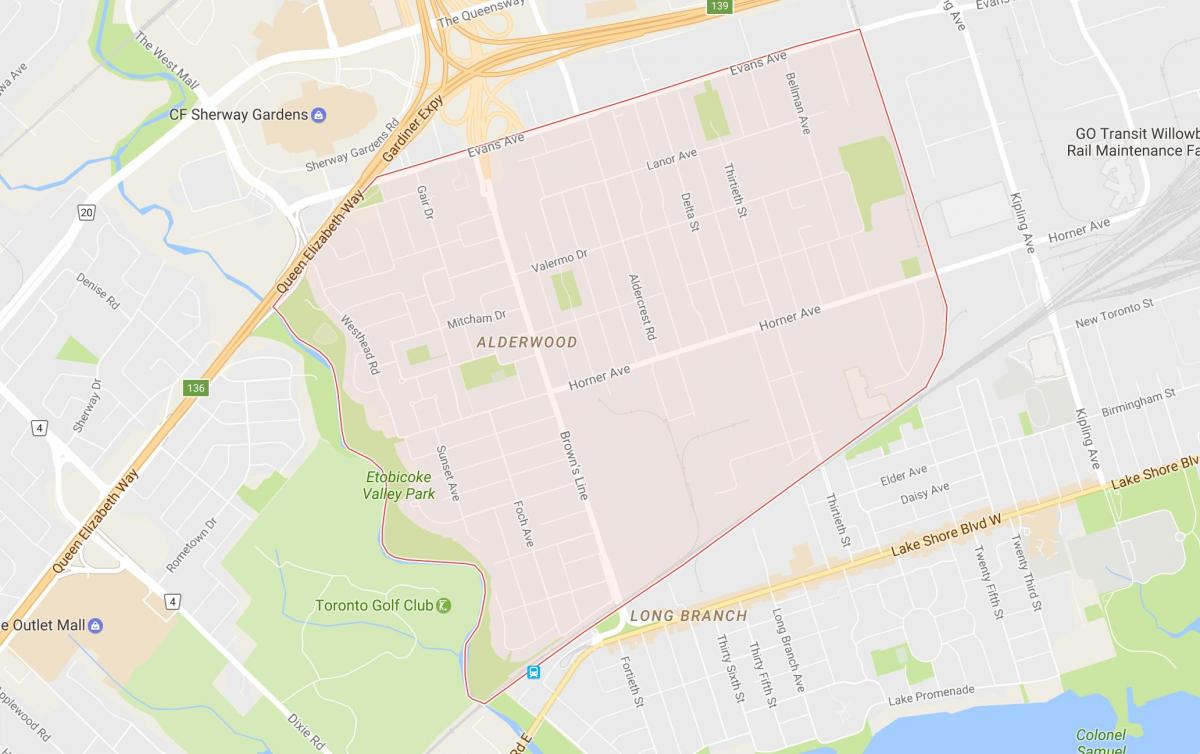Bản đồ của river hills Toà khu phố Toronto