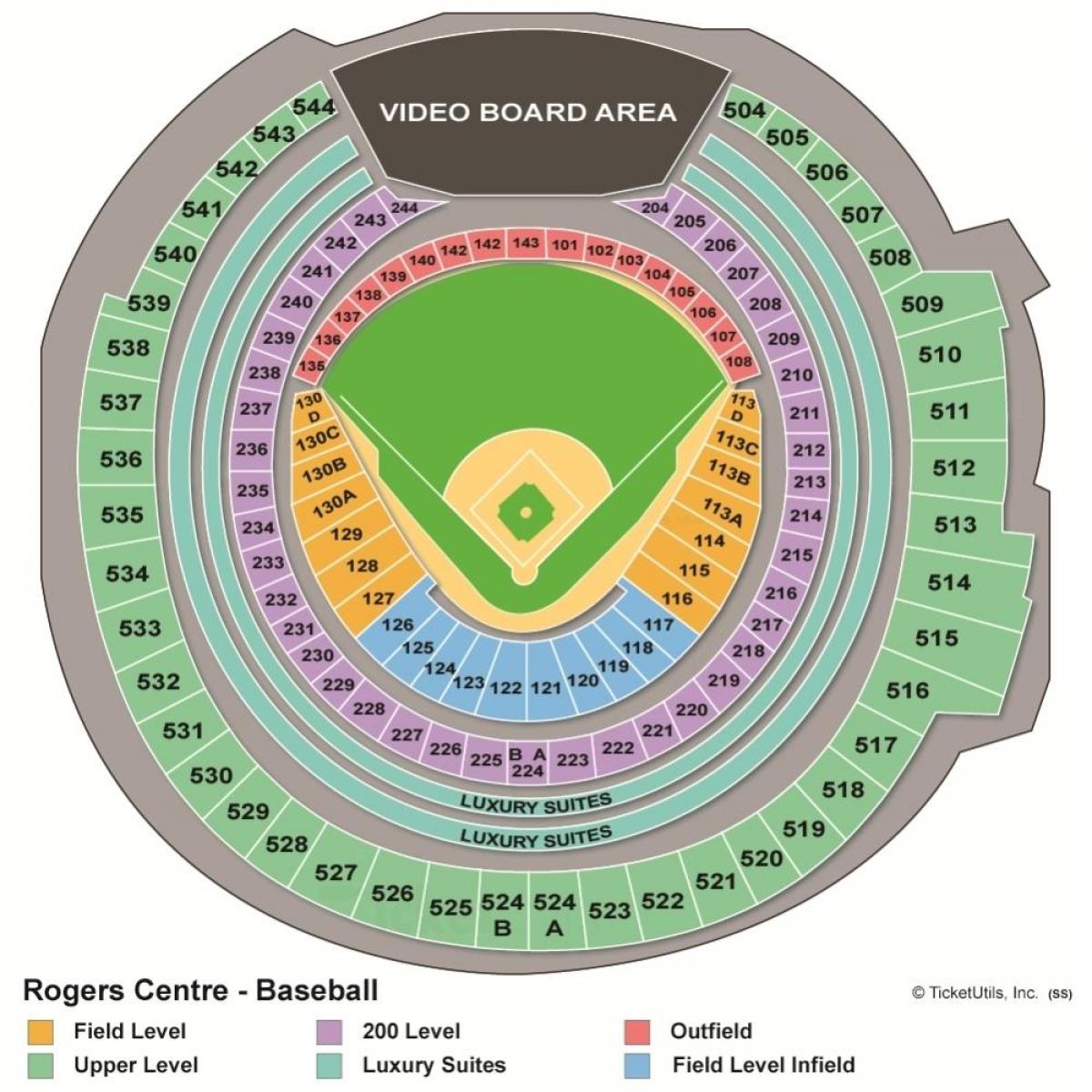 Bản đồ của Rogers trung tâm bóng chày